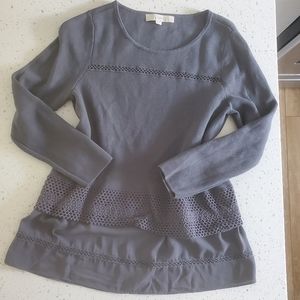 LOFT Gray Long Sleeve Top